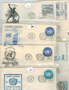 U.N. UNITED NATIONS STATIONERY COLLECTION SET OF 75 FDCs Few Better $90 retail