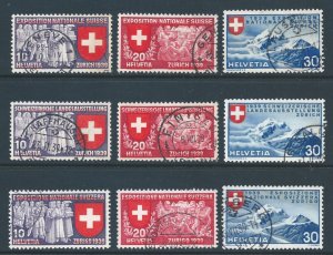 Switzerland #247-55 Used National Exposition Inscribed in French, German & It...