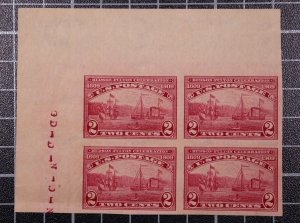 Scott 373 - 2 Cents Hudson Fulton MNH Corner Blk Sideographers  Init SCV $190.00