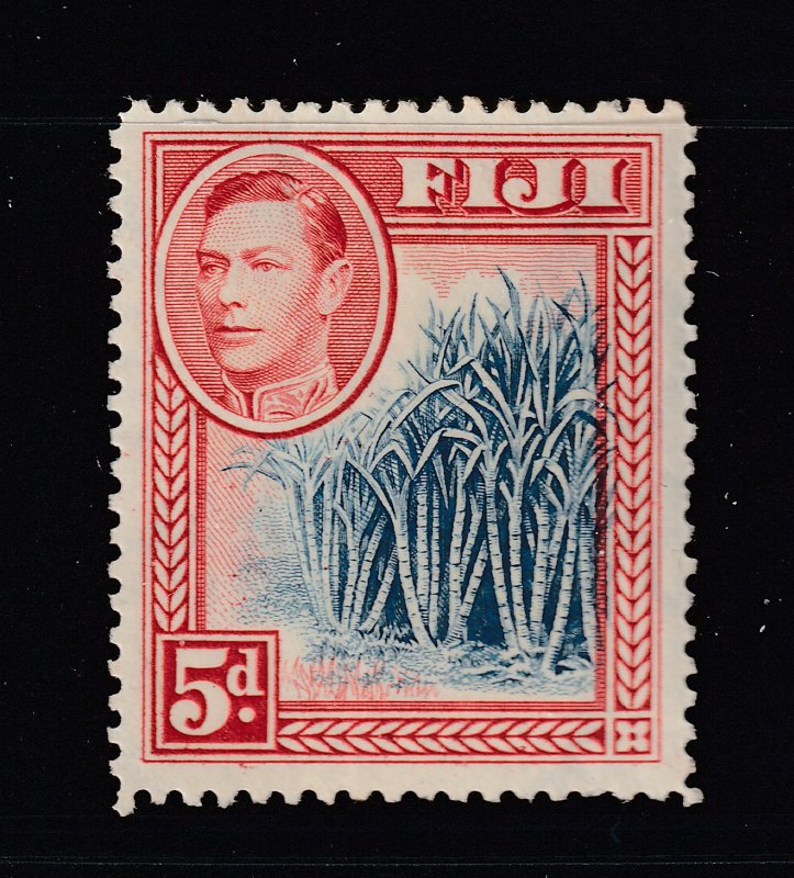 Fiji the 1938 blue & red Sugar cane 5d LHM