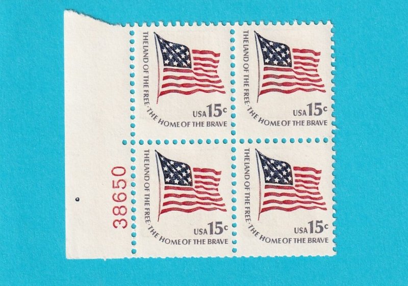 US 1597 MNH 4 STAMPS W/ PLATE BLOCK NUMBER #38650