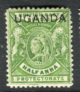 UGANDA; 1902 early classic QV issue fine Mint hinged 1/2a. value