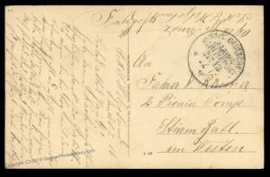 Germany 1916 WWI Navy SMS Helgoland MSP13 Feldpost Cover Marineschiffspost 88257