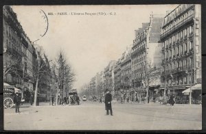 Postcard Paris VII.Arrondissement Palais Bourbon,Ave Bosquet,Coach, Posted 1907