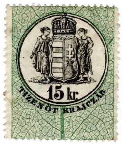 (I.B) Hungary Revenue : Duty Stamp 15kr