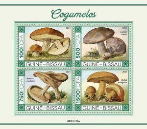 Guinea-Bissau 2021 MNH Mushrooms Stamps Fungi Lepista Mushroom Nature 4v M/S