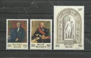 Belgium Scott catalogue # 1066-1068 Unused HR