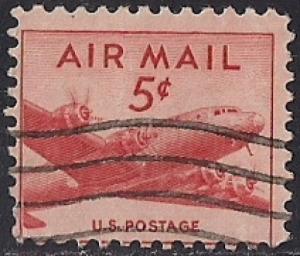 C33 5 cents DC-4 Small Plane, Stamp used F