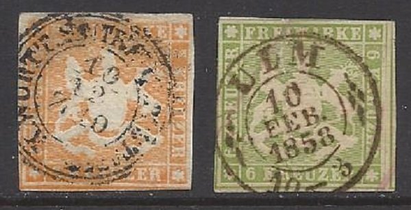 Wurttemberg - SC# 9 10 VF 2 Nice Stamps CV $80