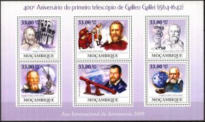 Mozambique 2009 Space Astronomy Galileo Galilei First Telescope Sheet MNH