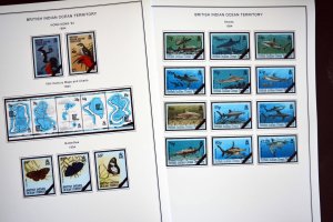 COLOR PRINTED B.I.O.T. 1968-2010 + 2011-2020 STAMP ALBUM PAGES (89 ill. pages)