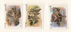 Malta #B66-8 MNH cpl Christmas 1989