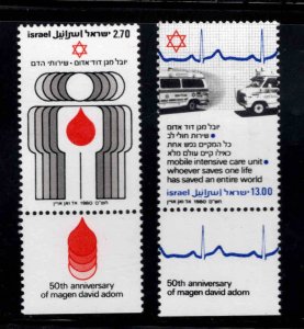 ISRAEL Scott 748-749 MNH**  Ambulance Blood set with tab