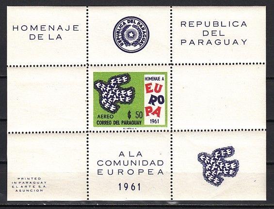 Paraguay, Scott cat. 629a. Europa sheet of 1. Cat. 90.00. ^