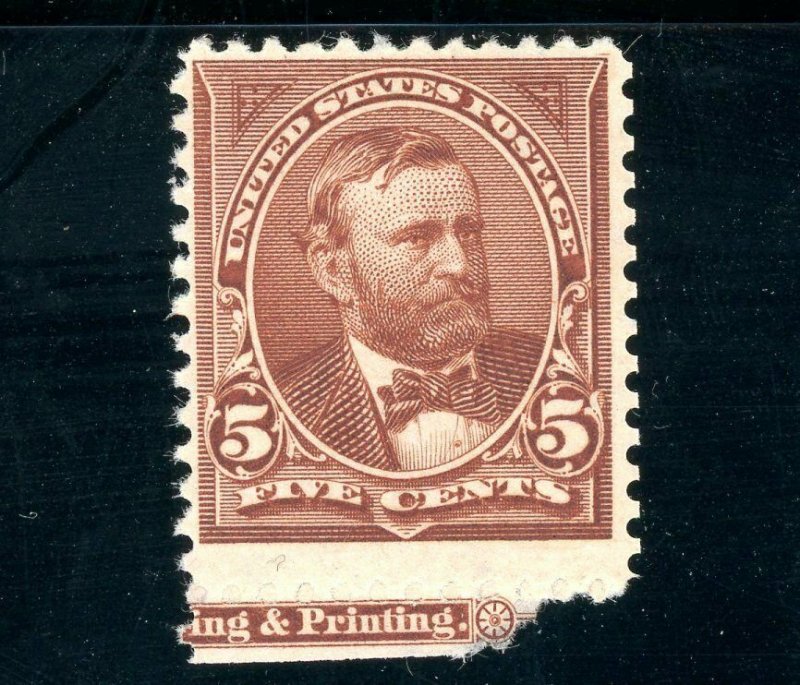 USAstamps Unused VF US 1894 Bureau Issue Grant Scott 255 OG MH With Imprint