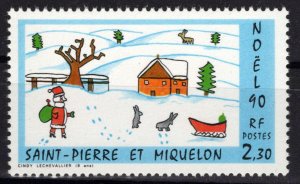 St. Pierre & Miquelon 553 MNH Christmas Children's Drawings ZAYIX 0524S0174M