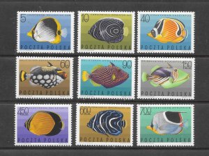 FISH - POLAND #1492-1500 MNH