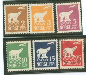 Norway #104-108/110 Unused Single (Wildlife)