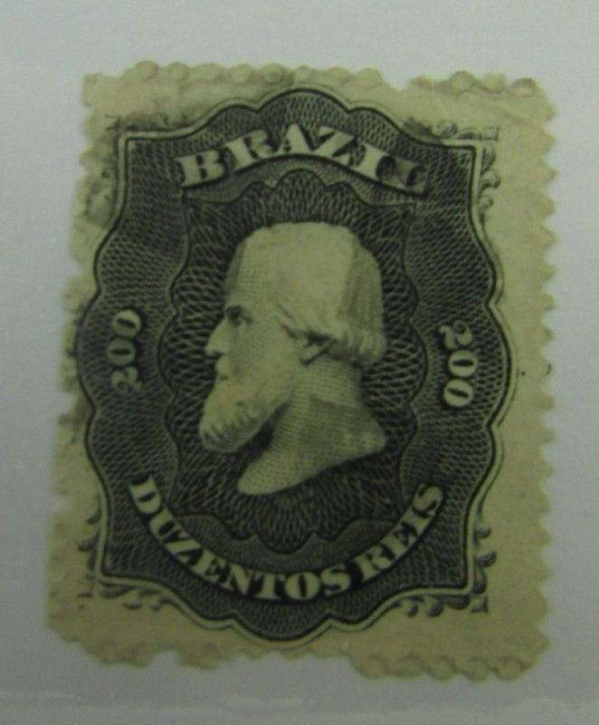 1876 Brazil  SC #59  Emperor Dom Pedro   used stamp