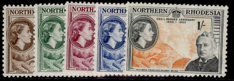 NORTHERN RHODESIA QEII SG54-58, 1953 Cecil Rhodes set, NH MINT.