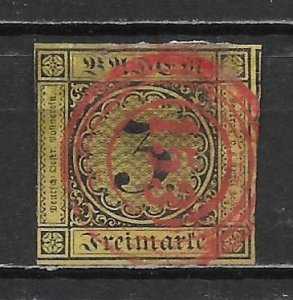 German States - Baden 2 3kr Numeral Used Red 153 Cancel