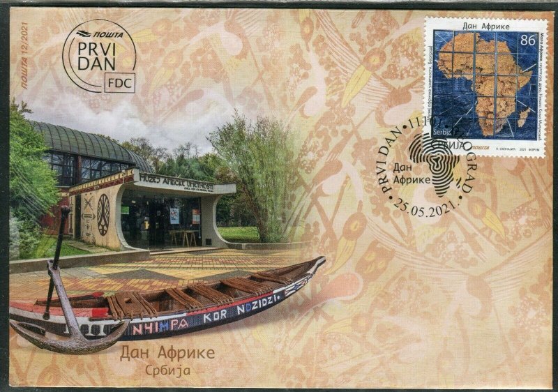 1625 - SERBIA 2021 - Africa Day - Map - FDC