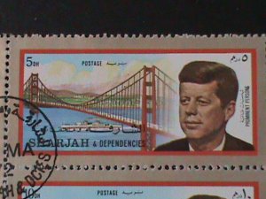 ​SHARIAH-1972-JOHN F. KENNEDY & WONDER VIEWS- CTO FANCY CANCEL BLOCK- VF