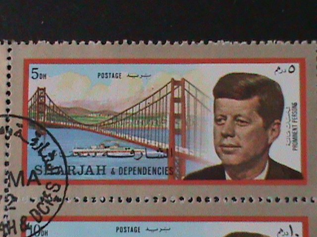 ​SHARIAH-1972-JOHN F. KENNEDY & WONDER VIEWS- CTO FANCY CANCEL BLOCK- VF