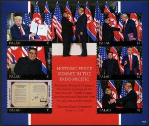 HERRICKSTAMP NEW ISSUES PALAU U.S. & Korea Peace Summit Sheetlet