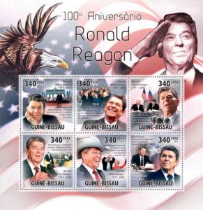 GUINE BISSAU 2011 SHEET RONALD REAGAN PRESIDENTS PRESIDENTES