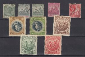 Barbados Early Collection Of 10 MH/VFU JK7830