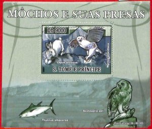 A4451 - SAO TOME & PRINCIPE- ERROR MISPERF Souvenir s: 2007 Owls, Fish, Rabbits