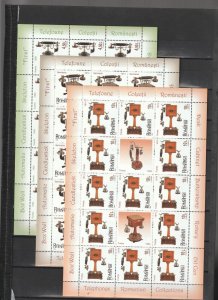 ROMANIA 2022 STAMPS TELEPHONE HISTORY MUSEUM POST MNH BIG SHEETS COMMUNICATION