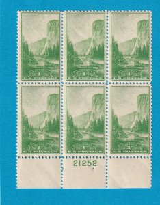 US 740 MH OG PLATE BLOCK OF 6 # 21252