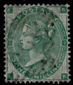 GB QV SG89, 1s deep green, FINE USED. Cat £500. IRELAND BF