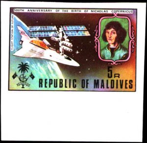 Maldive Islands #480-487, Complete Set(8), Imperf, 1974, Space, Never Hinged