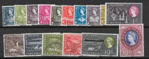 KENYA, UGANDA & TANGANYIKA SG183/98 1960 DEFINITIVES FINE USED