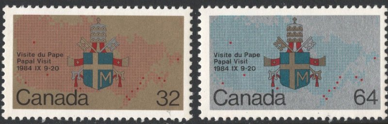 Canada SC#1030-1031 32¢-64¢ Papal Visit to Canada (1984) MNH