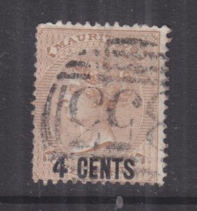 MAURITIUS, 1878 QV, 4c. on 1d. Bistre, used.