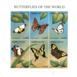 Sierra Leone 1997 - Butterflies of the World - Sheet of 6v - Scott 2050 - MNH