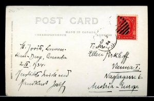 1934 three cent Medallion post card to >> AUSTRIA << surface rate cover Canada