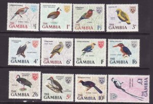 Gambia-Sc#215-27 ex 218- id10-unused NH set-Birds-1966-