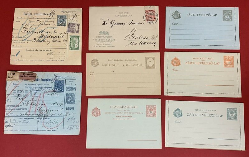 Hungary, Selection of 8 Very Early Postal Stationery Items, Mint & Used 