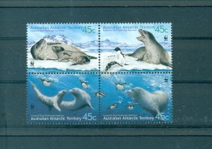 Australian Antarctic Terr. - Sc# L118. 2001 Leoprd Seals. WWF. MNH Block. $6.75.