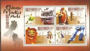 2007 HONG KONG CHINESE MARTIAL ART MS OF 4V