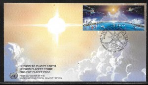 United Nations NY 610a Planet Earth Geneva Cachet FDC First Day Cover