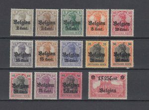 1918 WWI Short Set German Occup.Belgium Michel 10/23 MNH Luxe