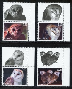 Niuafu'ou CE1-5 MNH Owls Set with Souvenir Sheet from 2012.