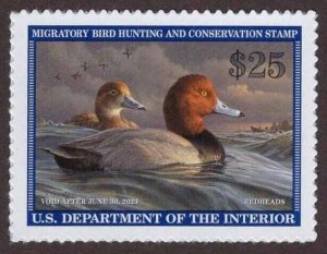 RW89 MINT FEDERAL DUCK STAMP OF 2022 - OGNH - VF - CV-$37.50 (ESP#STOCK)