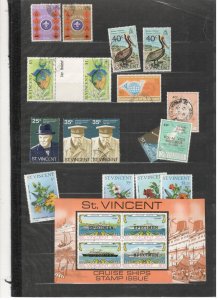 ST VINCENT COLLECTION ON STOCK SHEET MINT/USED